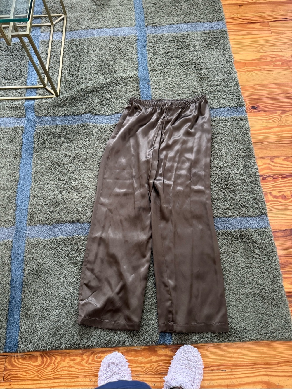 Reformation womenโs Satin Wide-Leg Pants - Brown